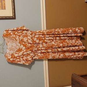 Orange Floral Summer Dress